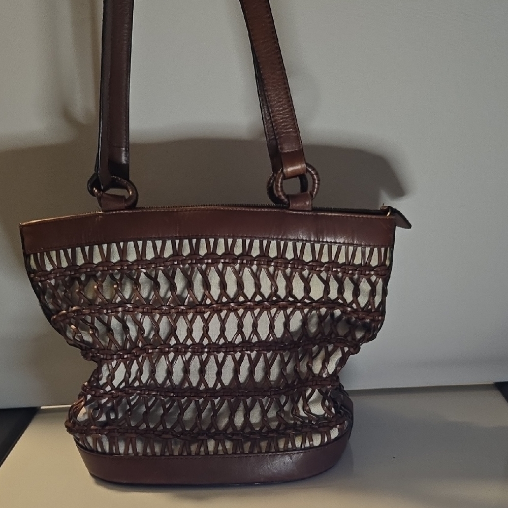 Talbots Brown Woven Leather Women's Shoulder Bag